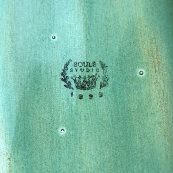 Aletha Soule Studio Earthenware Pottery Server Platter Tray Set of 2 Kiwi Green - Picture 13 of 13